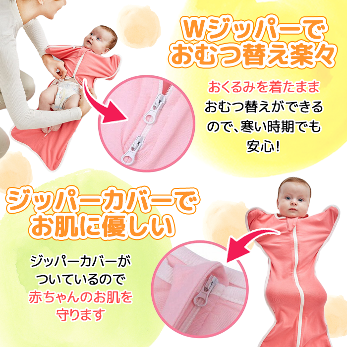 【グリーンM(0〜3ヶ月)】【助産師監修！】おくるみ スワドル 秋 冬 スリーパー 新生児 モロー反射 夜泣き対策 ベビー用品 出産祝い ギフト プレゼント 安眠 男の子 女の子  夏 春 通年 送料無料