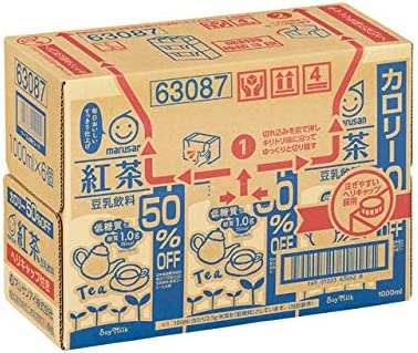 【送料無料】マルサンアイ 豆乳紅茶 カロリー50%オフ パック 1L 1000ml×4ケース/24本