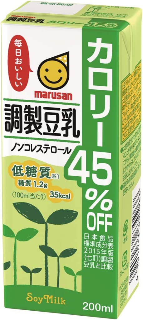 【送料無料】マルサンアイ 調製豆乳 カロリー45%オフ パック 200ml×2ケース/48本