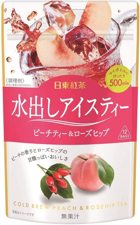 【送料無料】【ネコポス便で発送】日東紅茶 水出しアイスティー ピーチティー&ローズヒップ 12袋入×3個