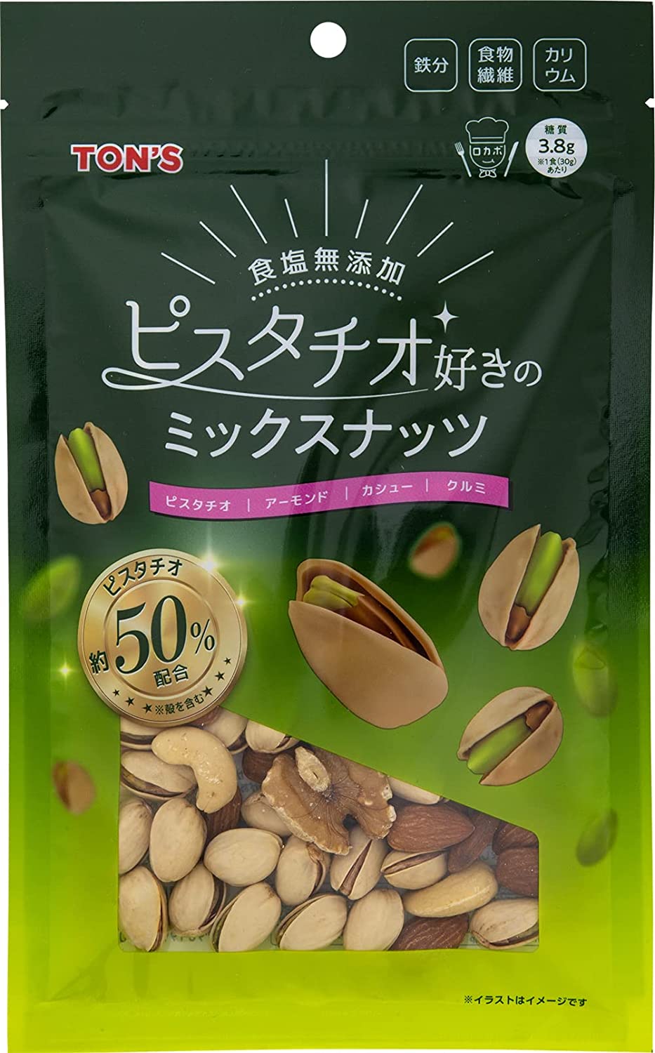 【送料無料】東洋ナッツ TON'S 食塩無添加 ピスタチオ好きのミックスナッツ 150g×10個