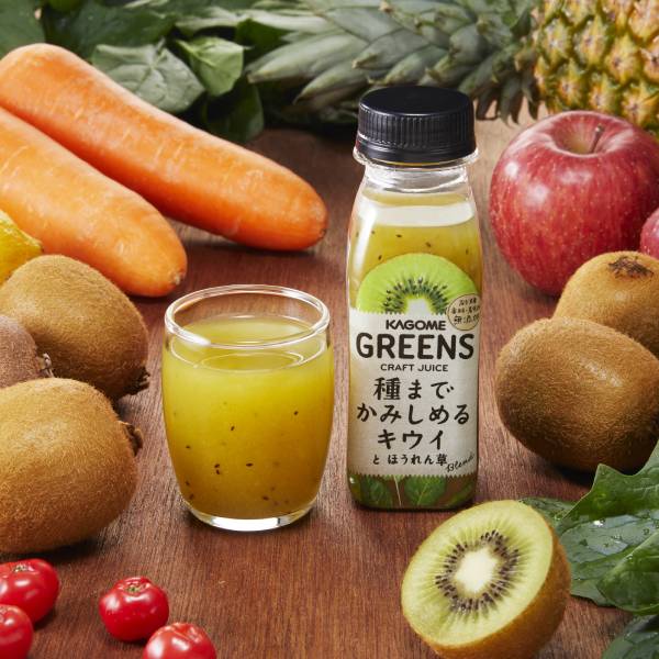 カゴメ GREENS［グリーンズ］ 種までかみしめるキウイとほうれん草Blend 200mlPET×36本［12本×3箱］北海道、沖縄、離島は送料無料対象外［賞味期限：製造後28日］［送料無料］【3〜4営業日以内に出荷】