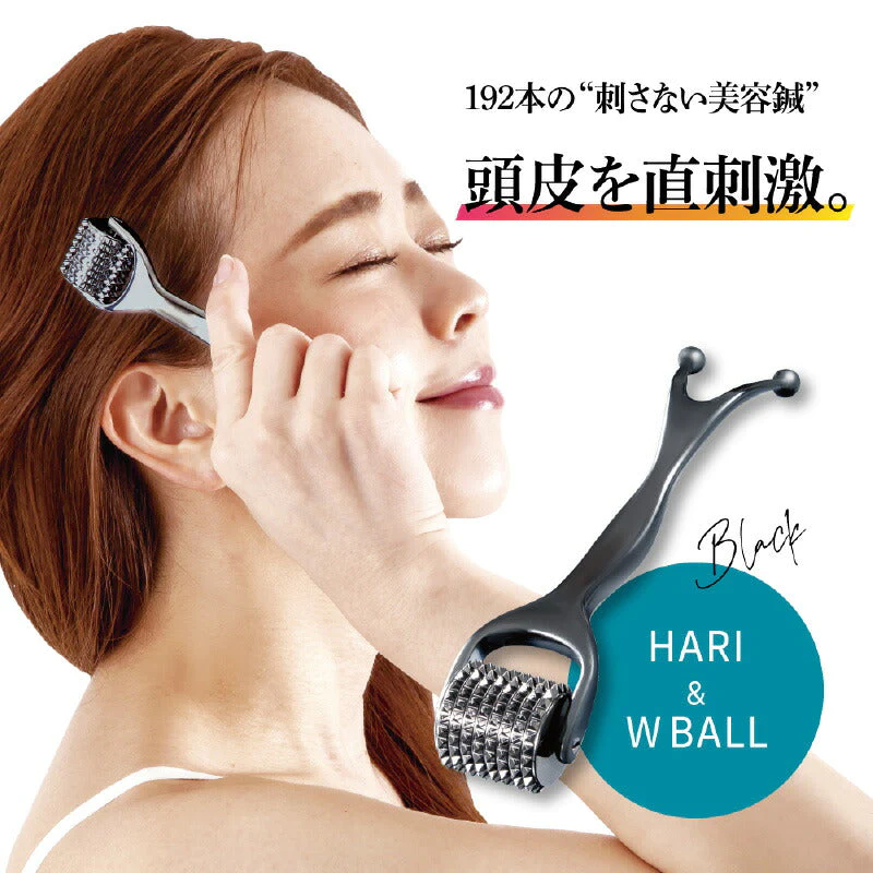 ヘアマッサージ 熱伝導スカルプローラー ブラック 頭皮マッサージ 美顔ローラー  ヘッドローラー 頭皮ケア リフトアップ 美容鍼 スカルプ ヘアケア 女性 男性 薄毛 美容グッズ ツボ 押し コロコロ プレゼント