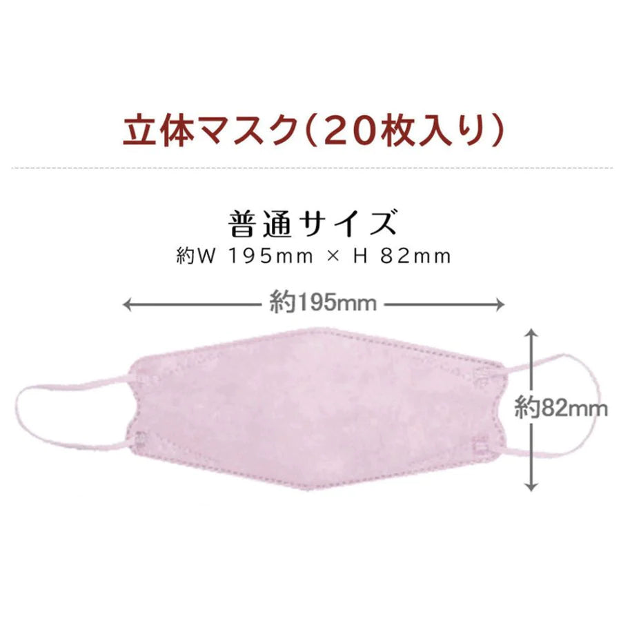 血色マスク 立体マスク ホワイト  4層構造 血色カラー 大人用 使い捨て 不織布マスク 耳が痛くない チークマスク 3D立体加工 Cicibella シシブラ　お試し　３枚