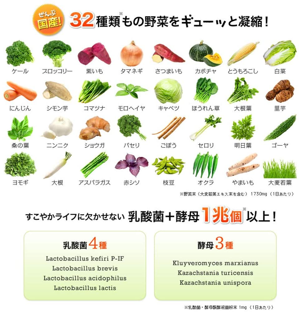 【嬉しいおまけ付き！】DHC 国産パーフェクト野菜 プレミアム 30日分　※