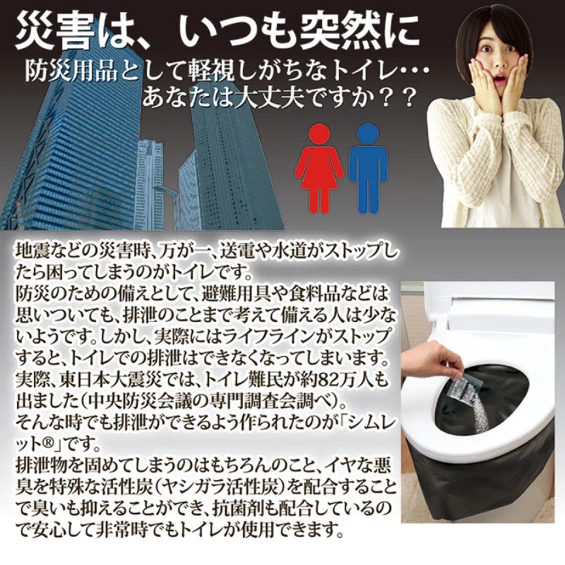 非常用トイレ( 除菌・脱臭)「シムレット」20回分セット  SMK-20