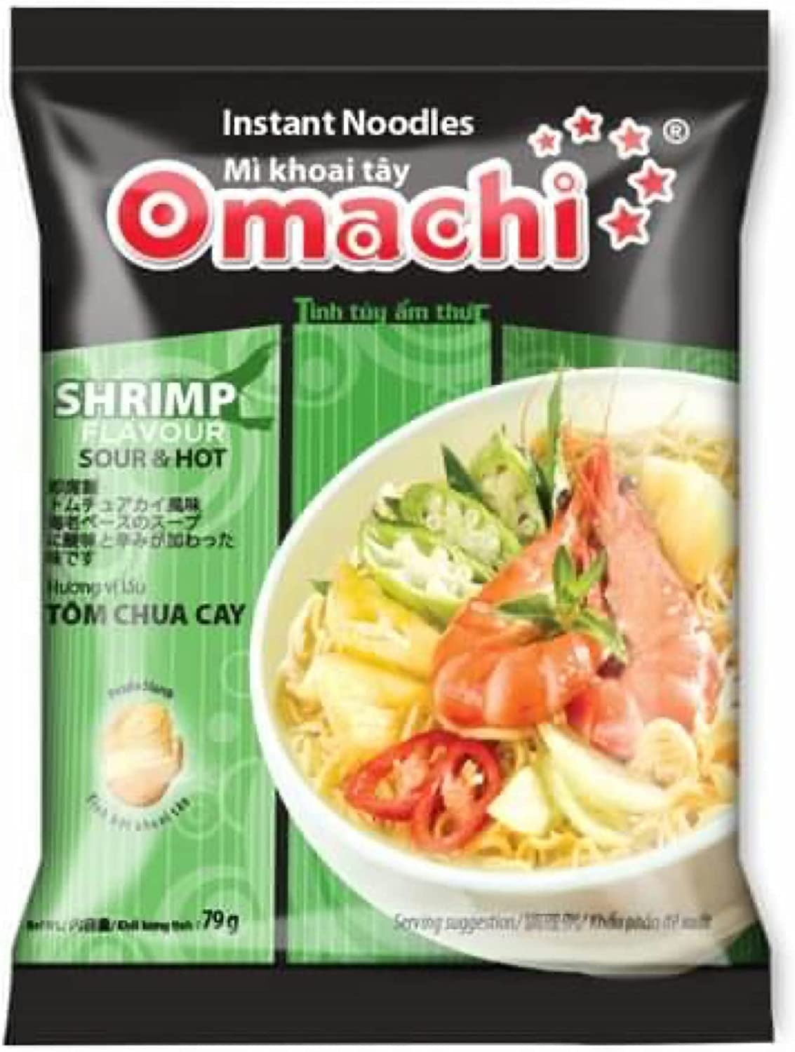 MASSAN オマチ ベトナム インスタントラーメン 海老酸味辛味風味 79g 10袋入り MI KOAI TAY OMACHI TOM CHUA CAY MASAN 79g 10 goi