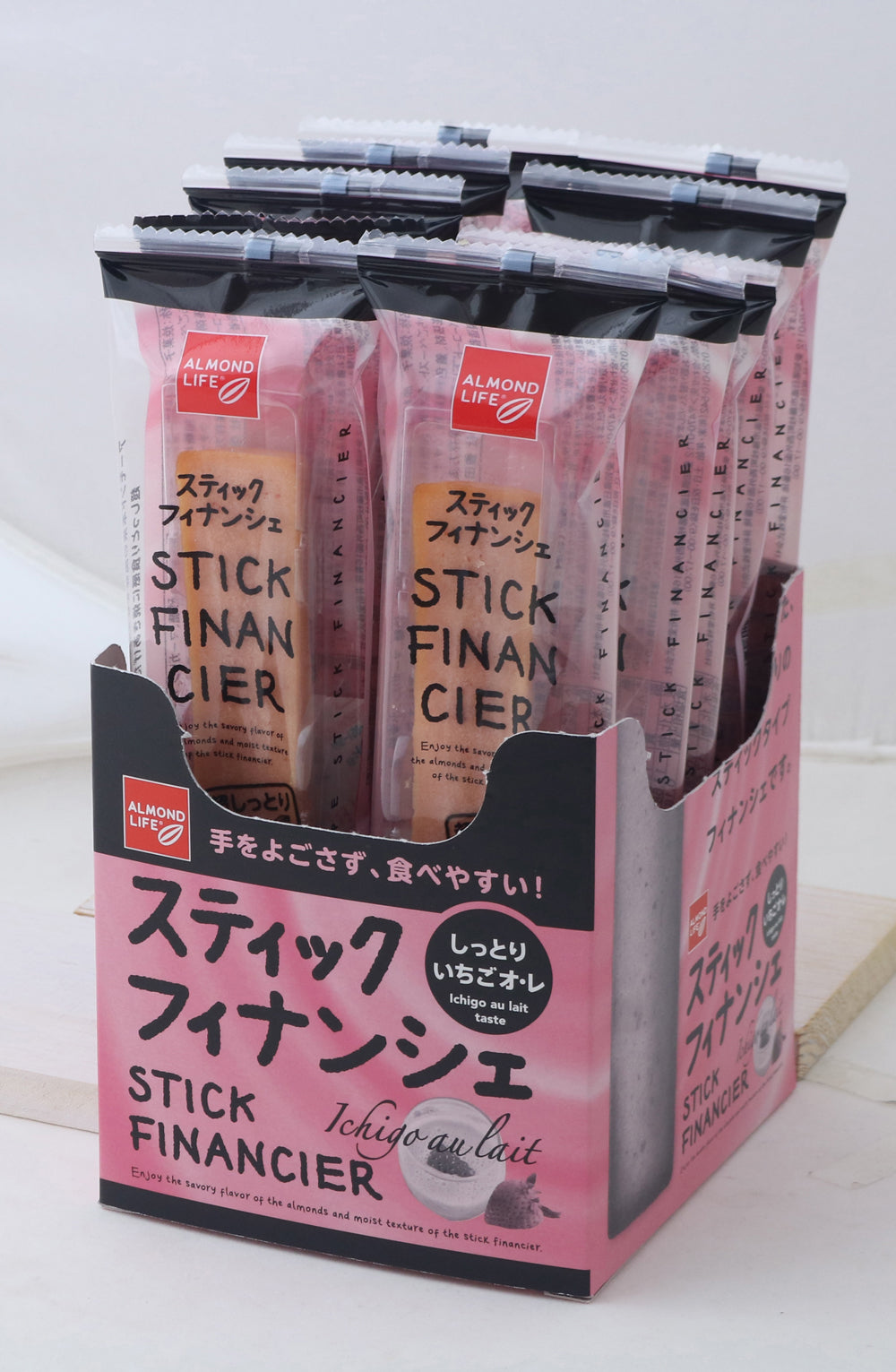 【半周年記念SALE・40%OFF・先着10購入限定】アーモンドライフ スティックフィナンシェ いちごオレ10個入