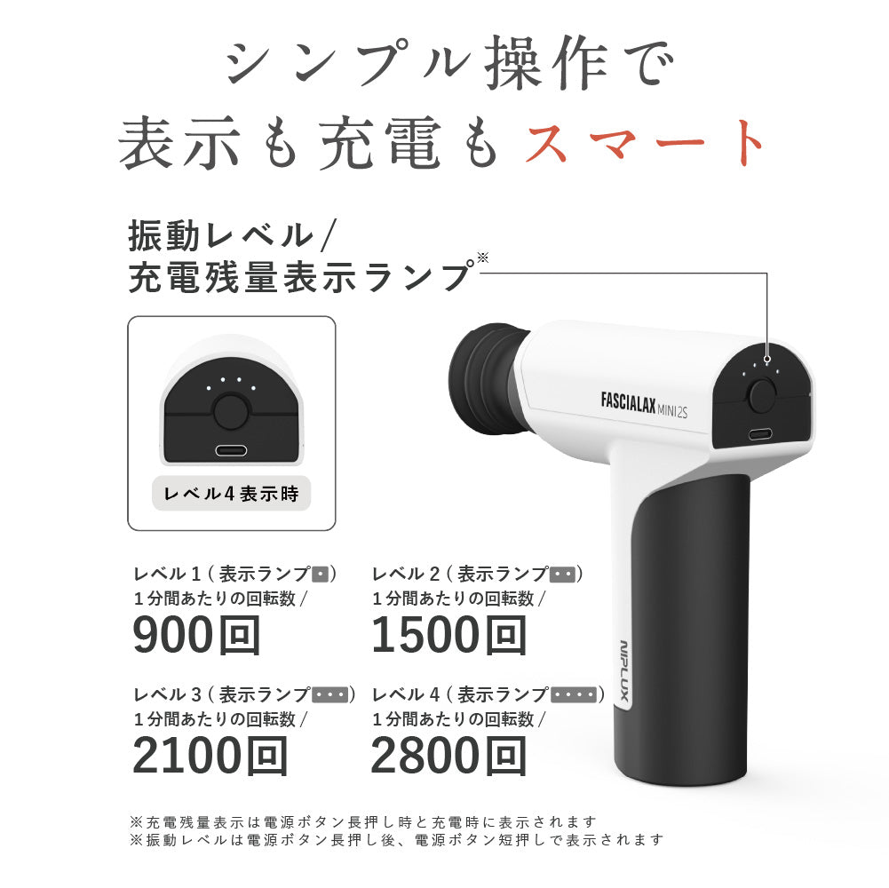 NIPLUX FASCIALAX MINI 2S 筋膜リリースガン 全身ケア 健康グッズ ハンディ
