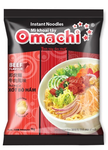 【3人シェア買いでお得】MASSAN オマチ ベトナム インスタントラーメン 牛肉風味 79g 5袋入り MI KOAI TAY OMACHI XOT BO HAM MASAN 79g 5goi