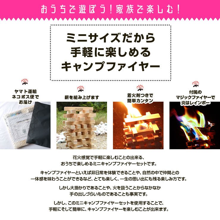 マジックファイヤー付  ミニ プチ キャンプファイヤー セット