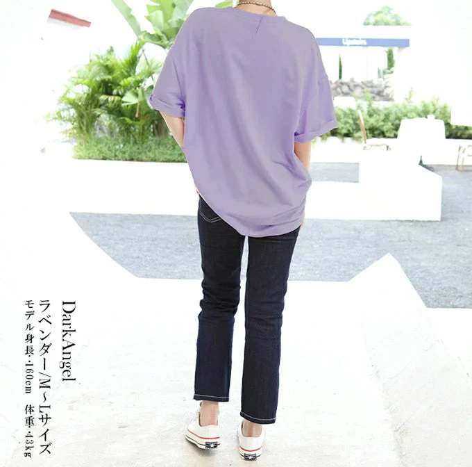 【SUPER在庫処分市】ビッグシルエットTシャツ（ラベンダー/LL～3Lサイズ)
