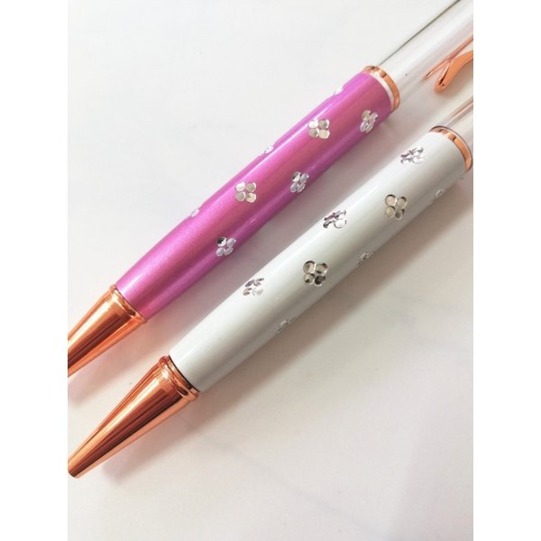 花柄　ハーバリウムボールペン　2色　4本セット 手作りキット DIY カスタマイズペン レア オリジナル ハンドメイド プレゼント 贈り物