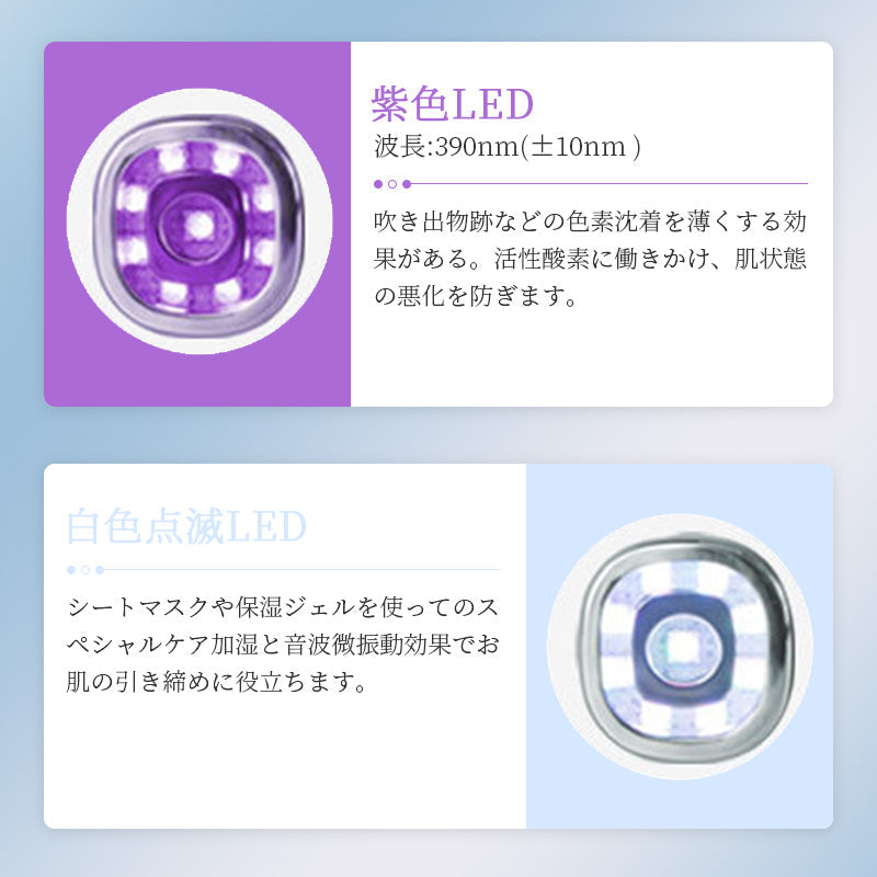 美顔器 光エステ ems 微電流 RFラジオ波 イオン導入器 イオン導出 7色LED 1台5役 温冷美顔器 リフトアップ 温熱ケア 冷やす 振動 毛穴ケア 黒ずみ 汚れとり 小顔 引き締め フェイスケア 美肌 美容家電