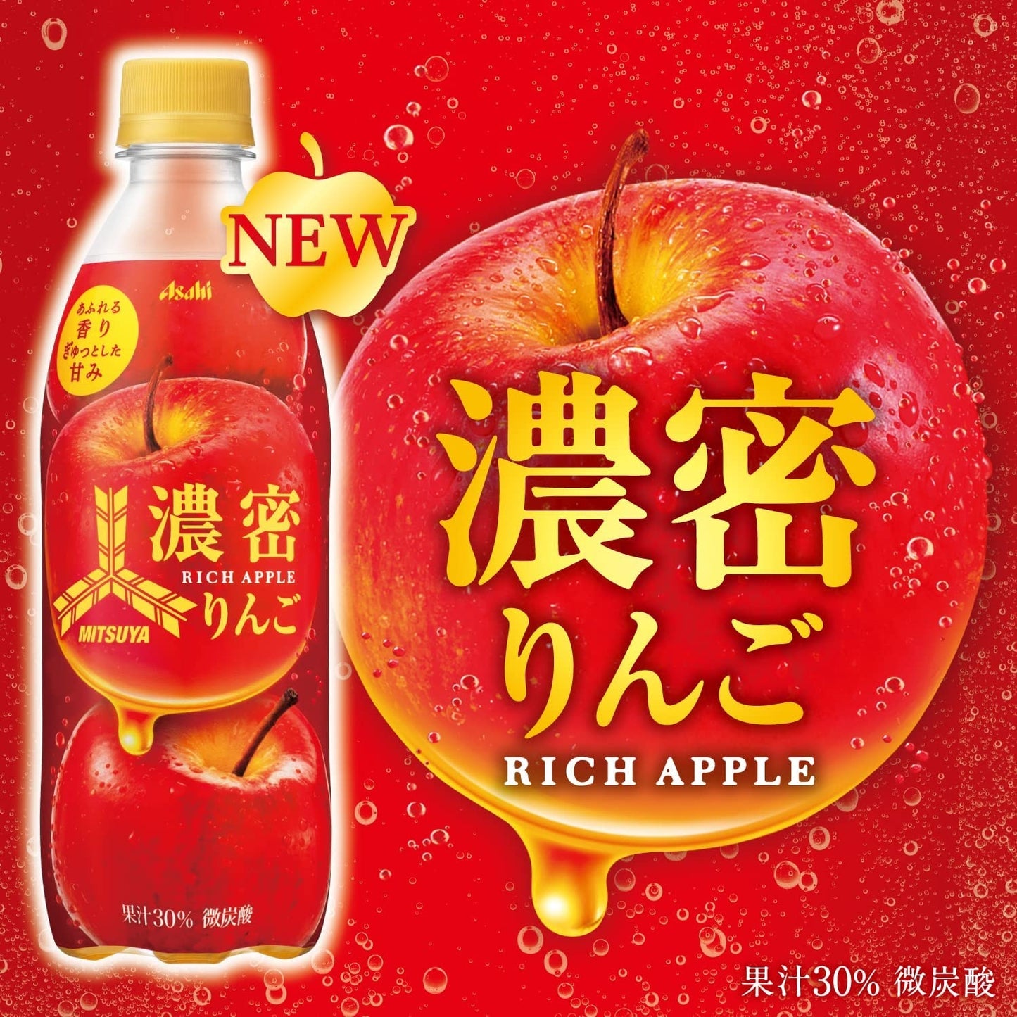 【送料無料】アサヒ飲料 三ツ矢 濃蜜りんご 500ml×2ケース/48本