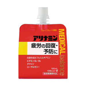 [送料無料] アリナミン製薬 アリナミンM バランスグレープフルーツ風味 指定医薬部外品 100mlパウチ×72本[36本×2箱]【7〜10営業日以内に出荷】