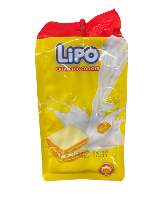 クリームエッグクッキー（ミルク風味)130g 2袋・LIPO CREAM EGG COOKIES WITH MILK FLAVOR 130g 2goi