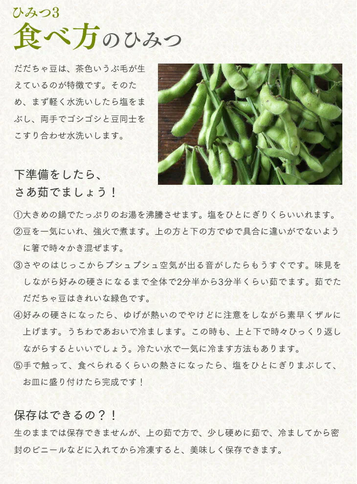 だだちゃ豆 1kg (500g×2袋) ご家庭用 訳あり 山形県鶴岡市産 枝豆 クール便【ゲリラセール】