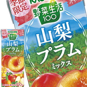 [送料無料] カゴメ 野菜生活100 山梨プラムミックス 195ml紙パック×24本【3〜4営業日以内に出荷】 野菜ジュース