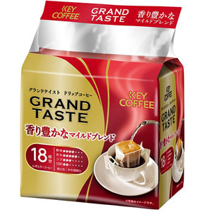 キーコーヒー KEY COFFEE ドリップバッグ グランドテイスト 香り豊かなマイルドブレンド 6g×18袋×24個（432袋）【7〜10営業日以内に出荷】 ドリップコーヒー ドリップバッグコーヒー