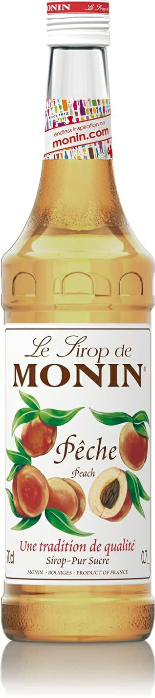 MONIN モナン ピーチ・シロップ 700ml 1本【ご注文は12本まで同梱可能】ノンアルコール シロップ