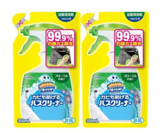 スクラビングバブル カビも防げる バスクリーナー フローラルの香り 詰め替え(350ml×2袋) お風呂洗剤 お風呂掃除