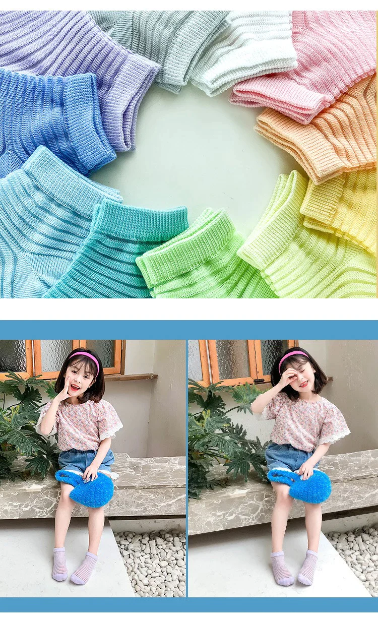 お徳5足セット　M：15-18cm（3歳ー5歳） 　子供靴下　冷感　ひんやり　カラフル　　韓国子供服　韓国風　ソックス　キッズ　ベビー