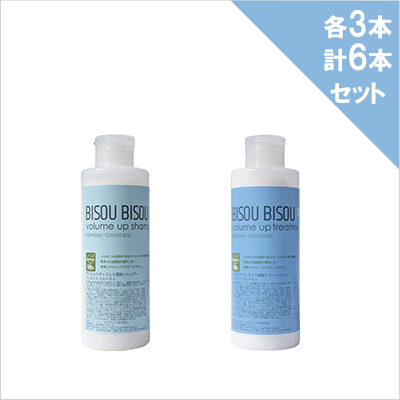 【3人シェア買いでお得】BISOU BISOU ボリュームアップシャンプー / トリートメント(エレガントフルーティ) 200ml各3本計6本