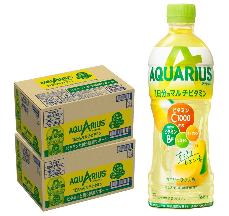 【送料無料】コカ コーラ アクエリアス 1日分のマルチビタミン 500ml×2ケース/48本