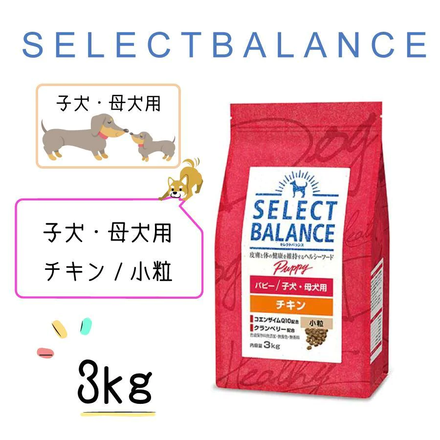 セレクトバランス パピー チキン 小粒 子犬・母犬用 3kg ドッグフード ドライフード 子犬 妊娠 出産