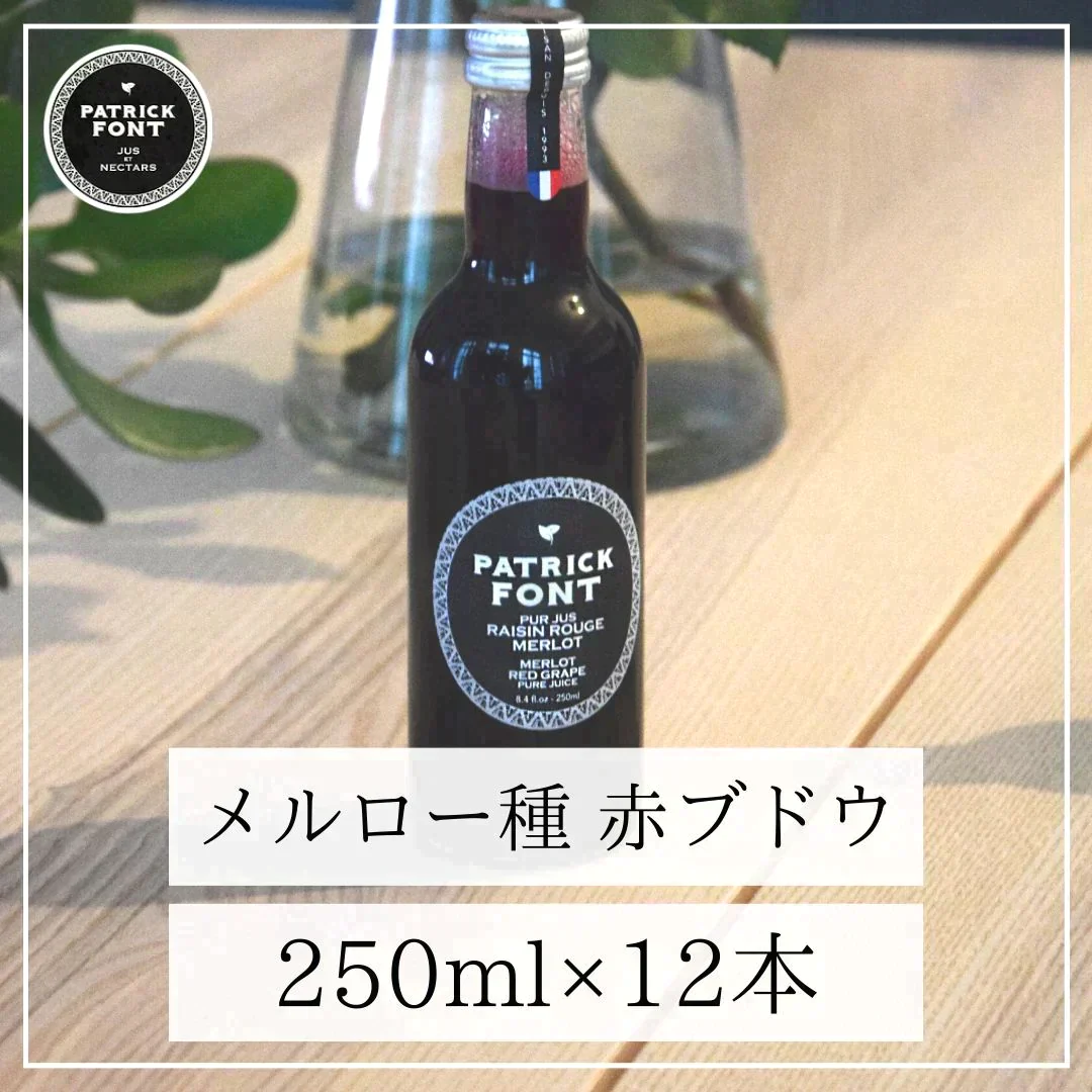 【12本入り！特別価格！】メルロー種赤ブドウジュース（250ml 12本セット） ジュース / 料理 / コールドプレス / ノンアルコール / 完熟 / 果実 / 果物 / くだもの / 水 / 炭酸水 / ミシュラン / 保存料不使用 / プレゼント / ギフト / 贈答品 / 父の日 / 母の日 / お中元 / バレンタイン / ホワイトデー / ハロウィン / クリスマス / カクテル / モクテル / スイーツ / ケーキ / お菓子 / お茶 / 日用消耗品 / 送料無料 / 訳あり【エコ得】