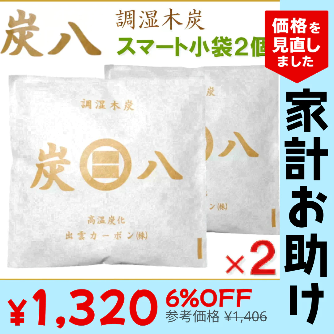 調湿木炭 炭八 スマート小袋 2個入【エコ得】【家計お助けSALE】
