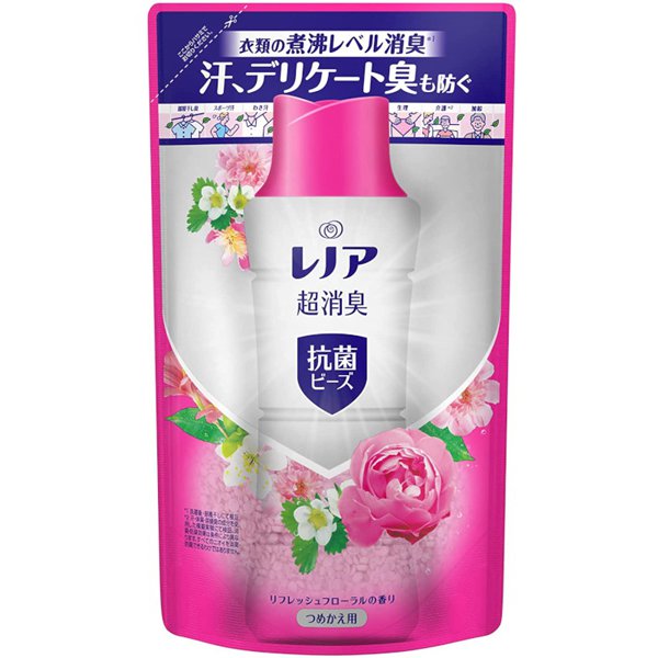 【おまけ付き！】レノア 超消臭 抗菌ビーズ リフレッシュフローラルの香り 詰替 430ml [洗濯仕上げ剤]