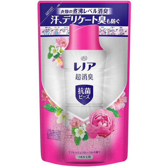 【おまけ付き！】レノア 超消臭 抗菌ビーズ リフレッシュフローラルの香り 詰替 430ml [洗濯仕上げ剤]