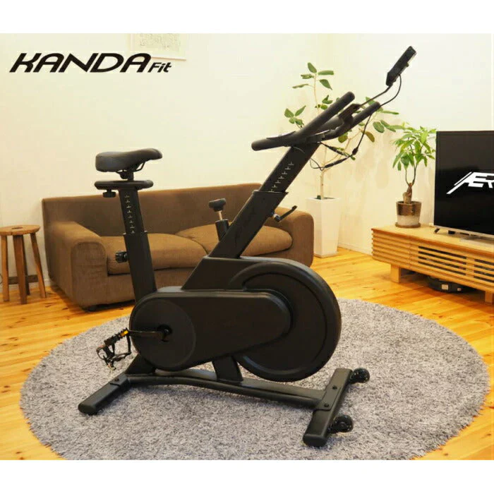 KANDA Fit AEROWIRE スピンバイク フィットネス◆ブラック◆最新式コンピュータ搭載 本格トレーニング ダイエット フィットネスバイク