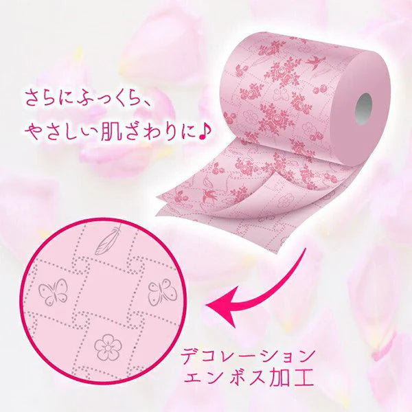 トイレットペーパー 丸富製紙 花束フラワープリント イングリッシュローズの香り ダブル25m 12ロールＸ8パック