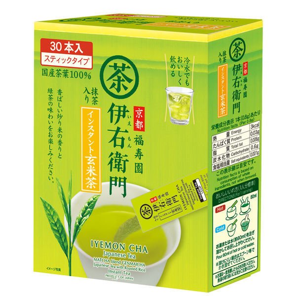 【箱なしバラ売りおまけ付き！】宇治の露製茶　伊右衛門　インスタント玄米茶スティック　1箱（30本入）