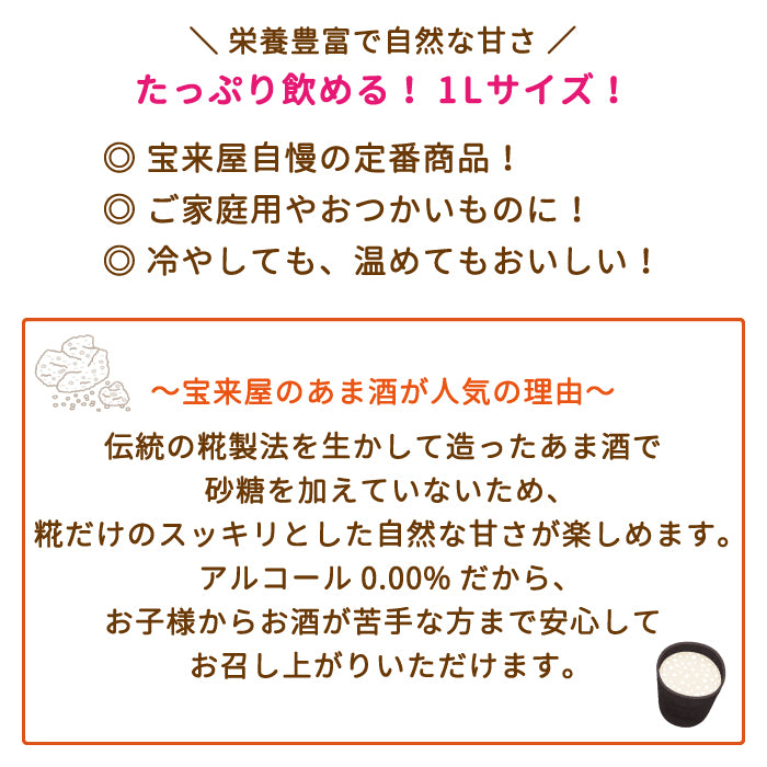 ストレートあま酒 1L×5袋 *