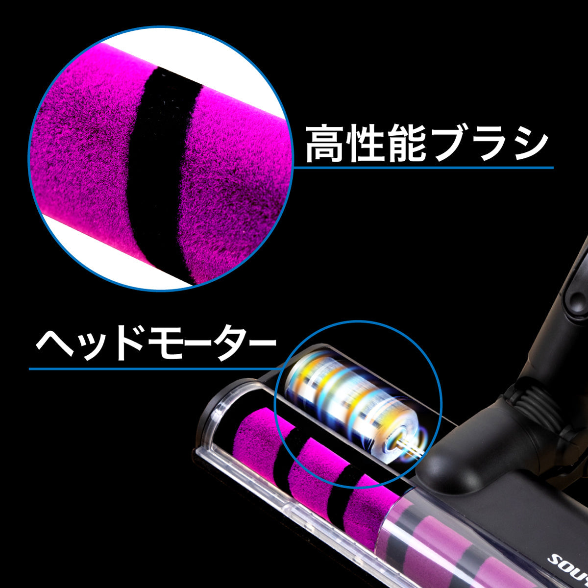 【5人シェア買いでお得】パープル　掃除機 コードレス パワー クリーナー SY-136