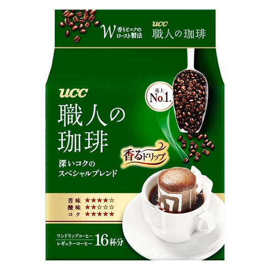【送料無料】UCC 職人の珈琲 ドリップコーヒー 深いコクのスペシャルブレンド (7g×16P)×36袋【ご注文は6ケース(72袋)まで同梱可能】