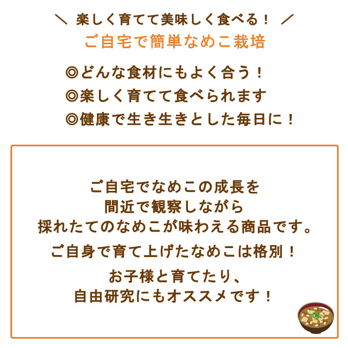 なめこ栽培キット×4　福島県産　家庭栽培・自由研究* (クール便)