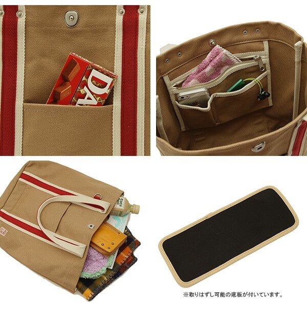 【ベージュ(持ち手:レッド)・3J45】 トートバッグ 通販 帆布 トートバッ a4 定番 大きめ メンズ おしゃれ かわいい バッグ トート 布 キャンバス 帆布工房