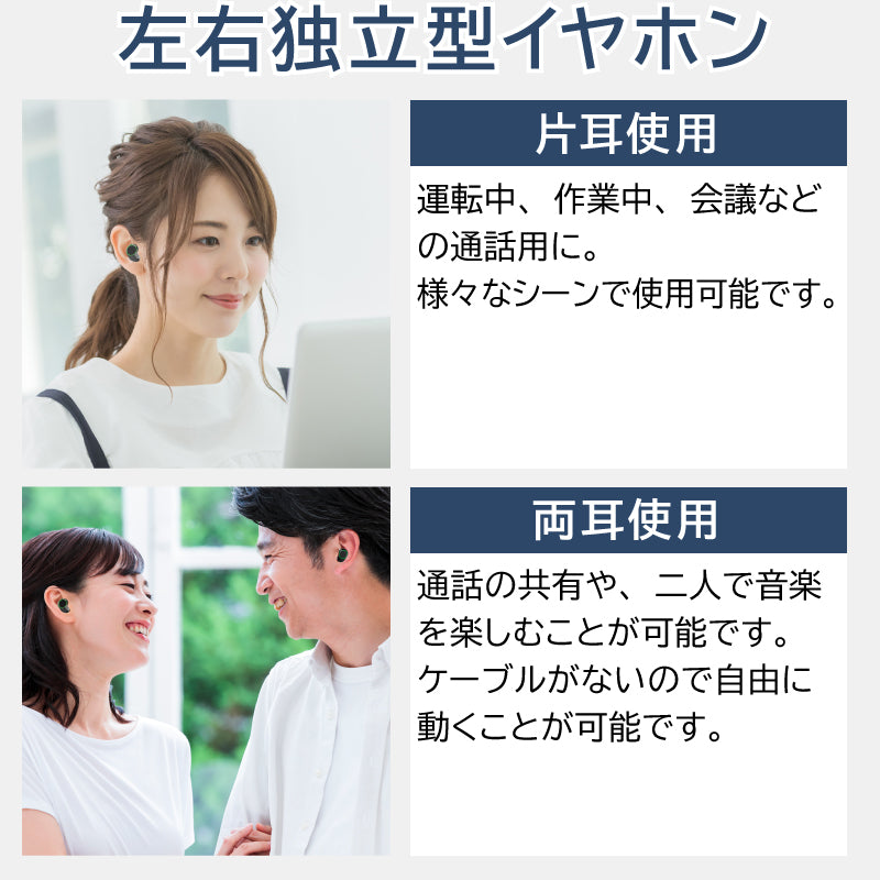 【ブラック】ワイヤレスイヤホン　 tws008b