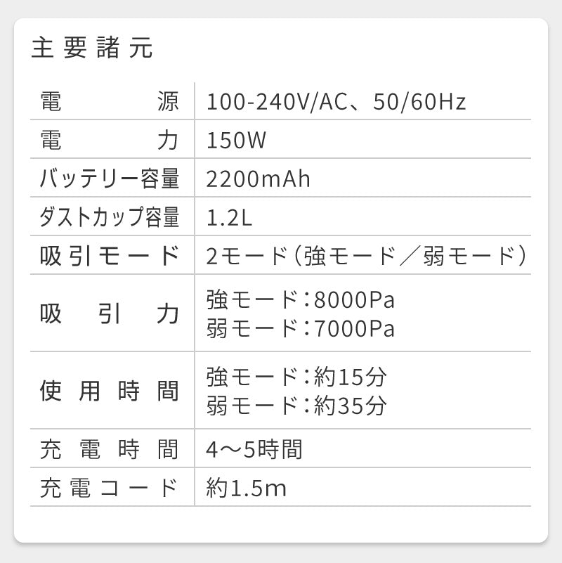 【ホワイト】サイクロン掃除機　 cyc004