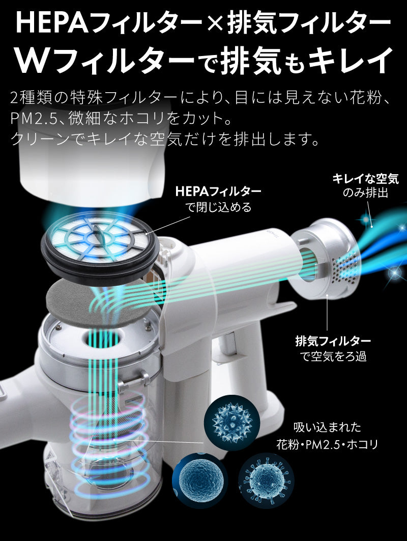 【ホワイト】サイクロン掃除機　 cyc005