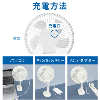 【30人シェア買い企画】扇風機 卓上扇風機 クリップ首振り　白色