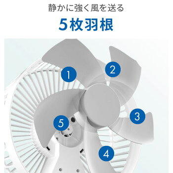 【30人シェア買い企画】扇風機 卓上扇風機 クリップ首振り　白色