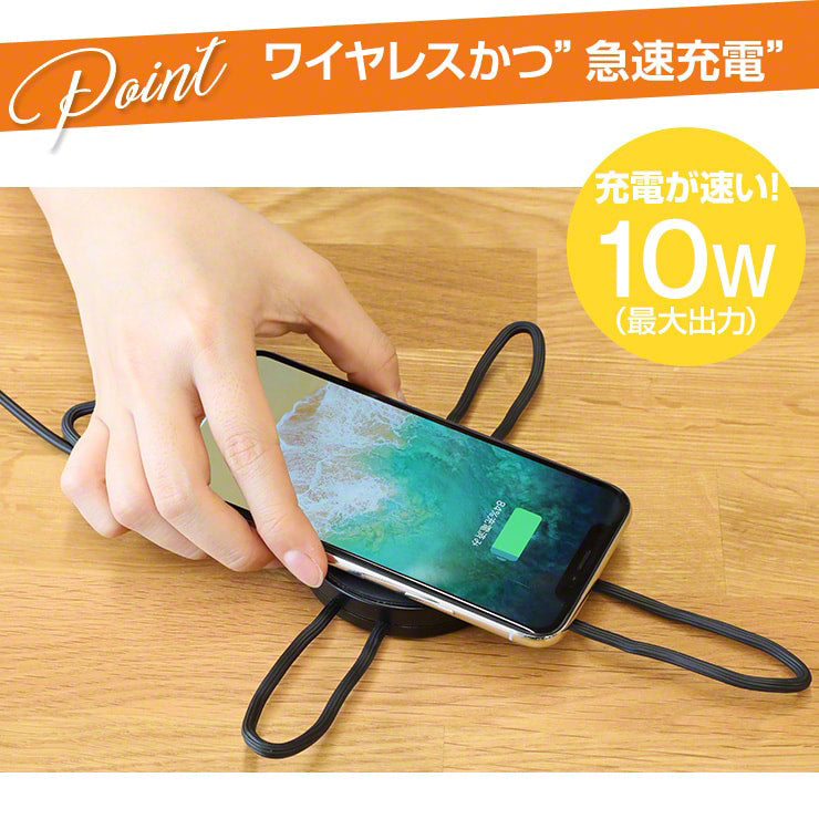 車載ホルダー ワイヤレス充電器 qi 車 スマホスタンド iPhone 車載用 Qi 充電器(3R-FLH07BK)
