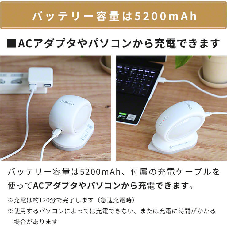 ハンディアイロン usb 充電式　Qurra ポケツムリ zz（3R-HMA02GY）