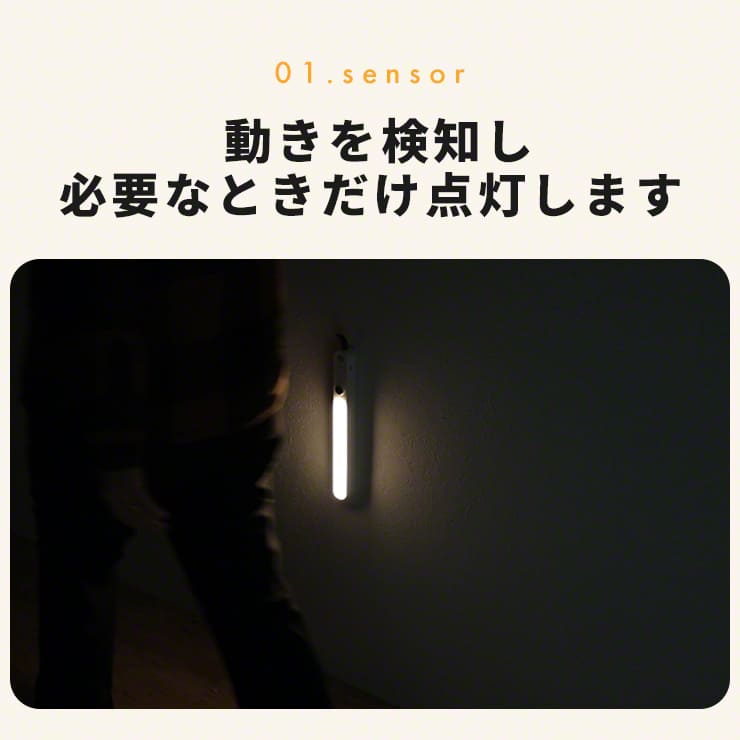 人感センサー ライト センサーライト 屋内 ledライト(3R-LED02WT)